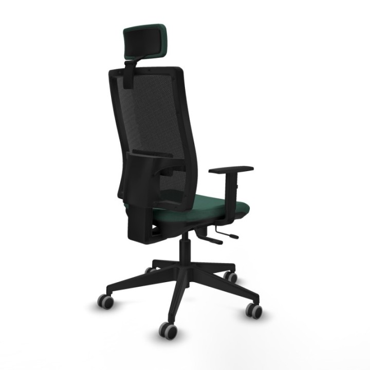 Horna traslack malla negra bali verde botella brazos 1D base piramidal cabecero 2D ruedas 65mm engomadas