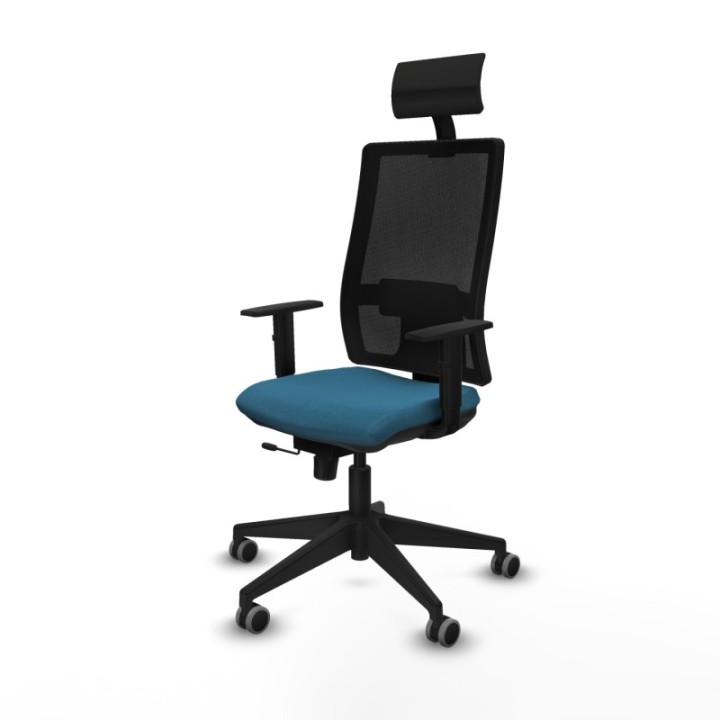 Horna traslack malla negra bali verde petroleo brazos 1D base piramidal cabecero fijo ruedas 65mm engomadas