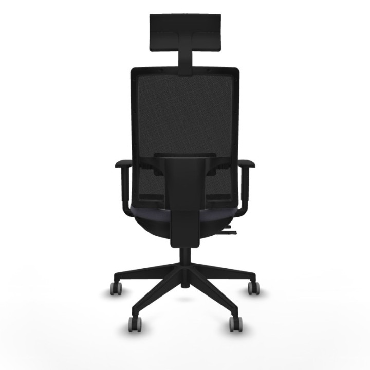 Horna traslack malla negra bali gris oscuro brazos 1D base piramidal cabecero fijo ruedas 65mm engomadas