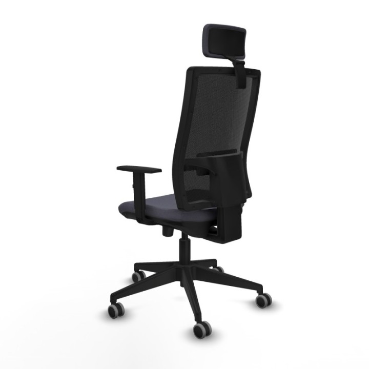 Horna traslack malla negra bali gris oscuro brazos 1D base piramidal cabecero 2D ruedas 65mm engomadas