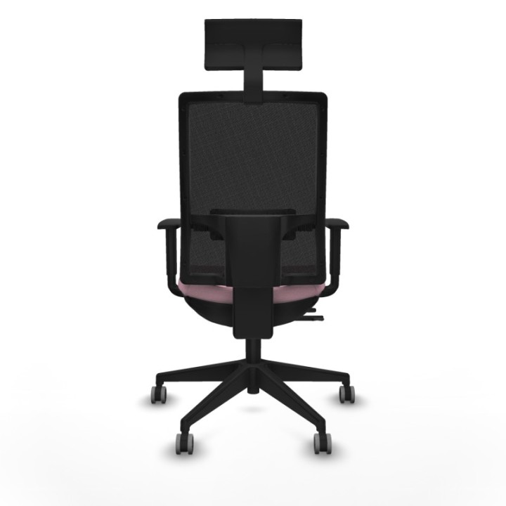 Horna traslack malla negra bali rosa brazos 1D base piramidal cabecero fijo ruedas 65mm engomadas