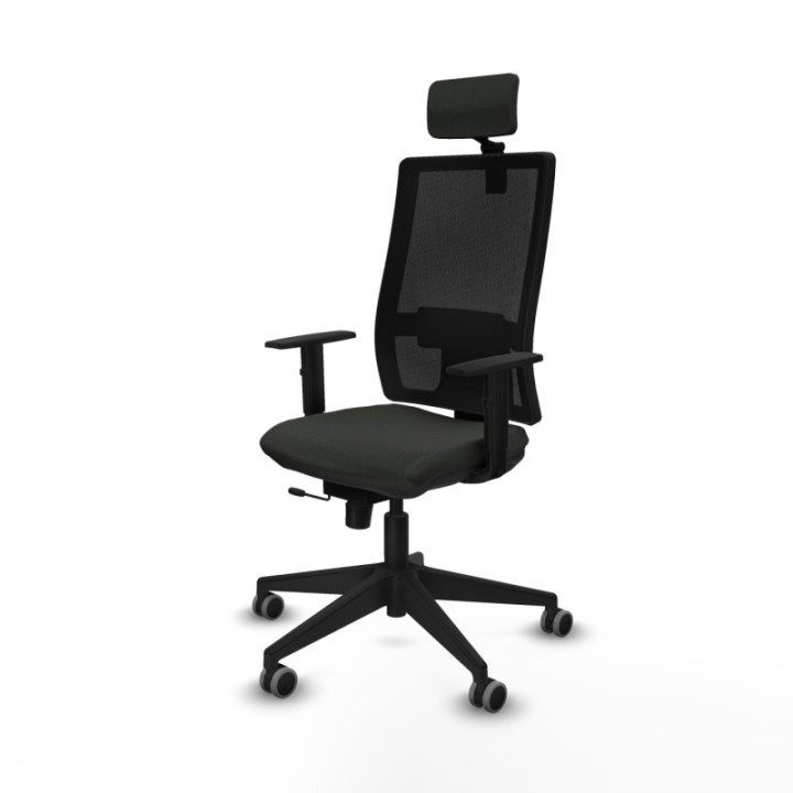 Horna traslack malla negra bali negro brazos 1D base piramidal cabecero 2D ruedas 65mm engomadas