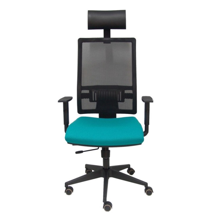 Silla Horna traslack bali turquesa brazos regulables ruedas parqué y cabecero