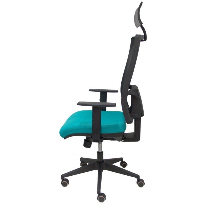 Silla Horna traslack bali turquesa brazos regulables ruedas parqué y cabecero