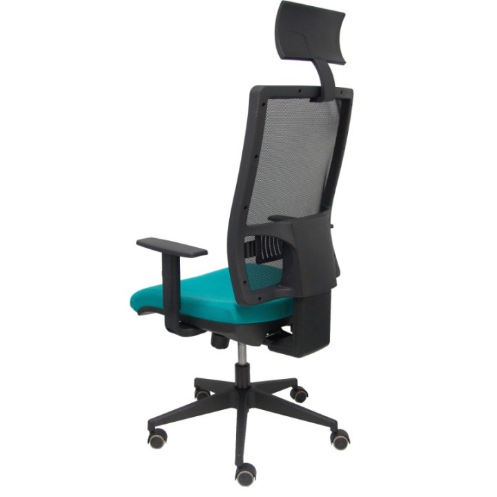 Silla Horna traslack bali turquesa brazos regulables ruedas parqué y cabecero