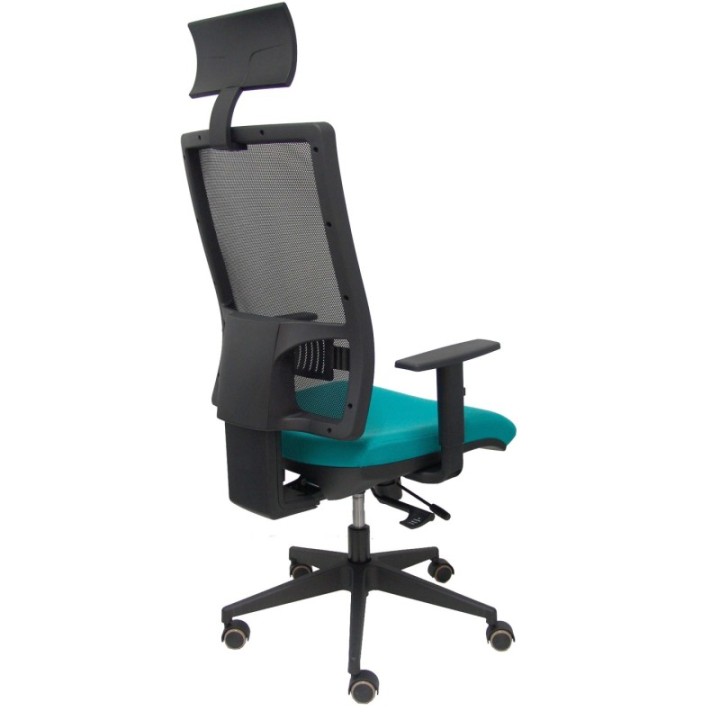 Silla Horna traslack bali turquesa brazos regulables ruedas parqué y cabecero