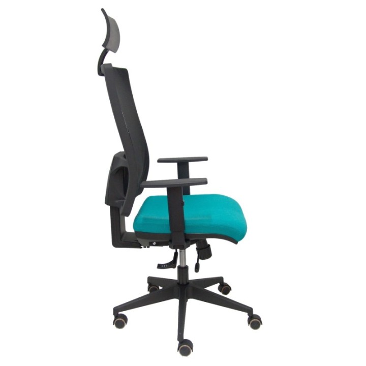 Silla Horna traslack bali turquesa brazos regulables ruedas parqué y cabecero