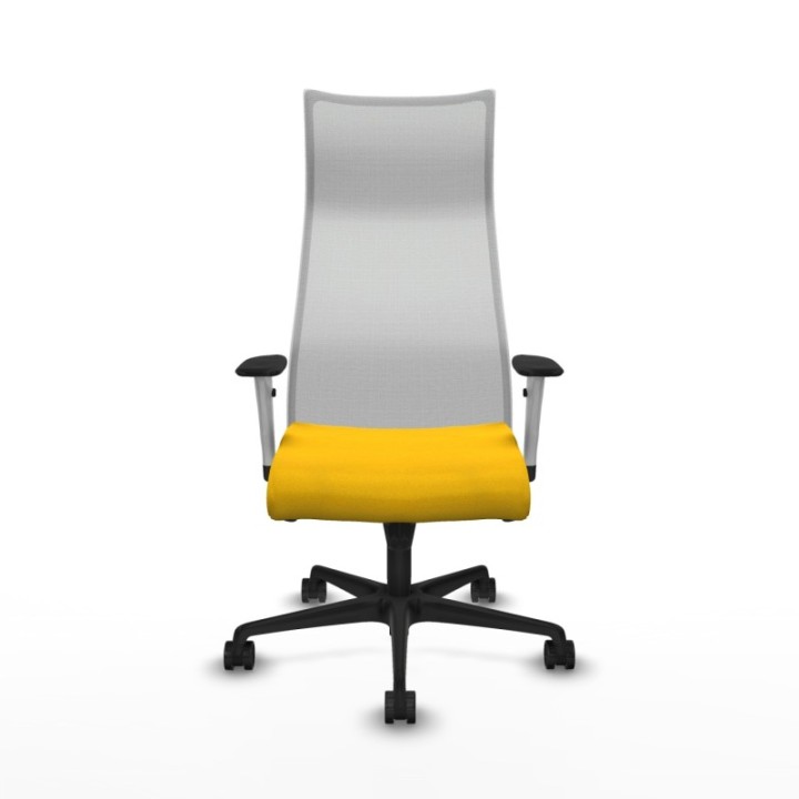 Albacete malla sincro malla blanca bali amarillo brazos blancos base nailon ruedas 65 mm nailon