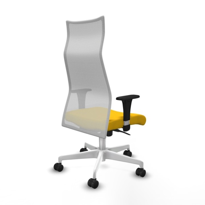 Albacete malla sincro malla blanca bali amarillo brazos 1D base blanca ruedas 65 mm nailon