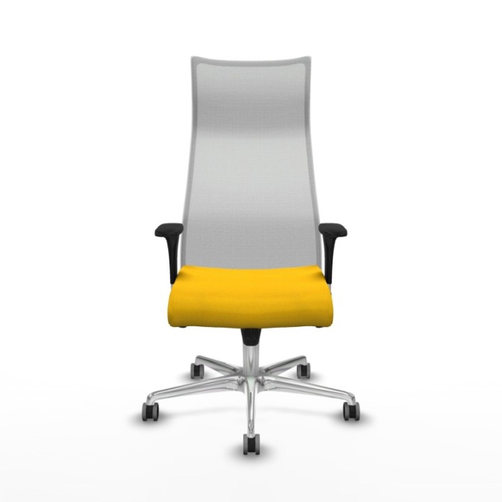 Albacete malla sincro malla blanca bali amarillo brazos 1D base aluminio ruedas 65mm engomadas