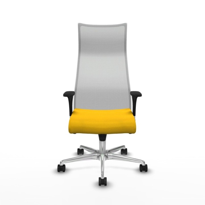 Albacete malla sincro malla blanca bali amarillo brazos 1D base aluminio ruedas 65 mm nailon