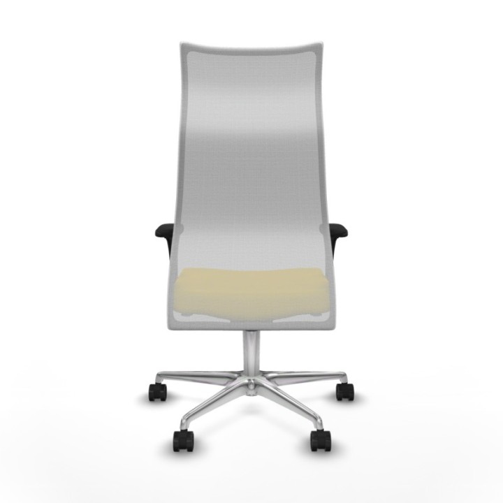 Albacete malla sincro malla blanca bali amarillo brazos 1D base aluminio ruedas 65 mm nailon