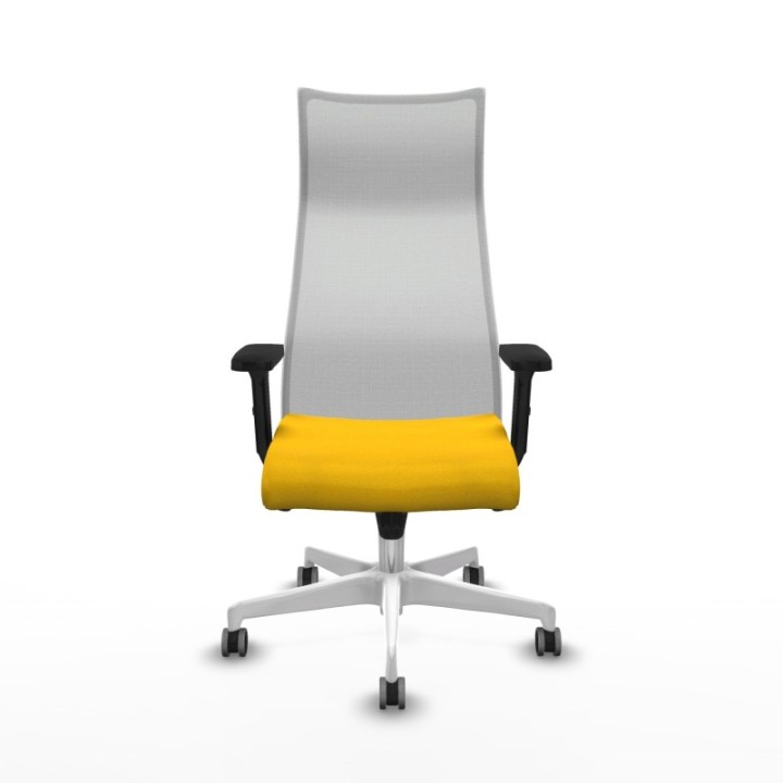 Albacete malla sincro malla blanca bali amarillo brazos 2D base blanca ruedas 65mm engomadas