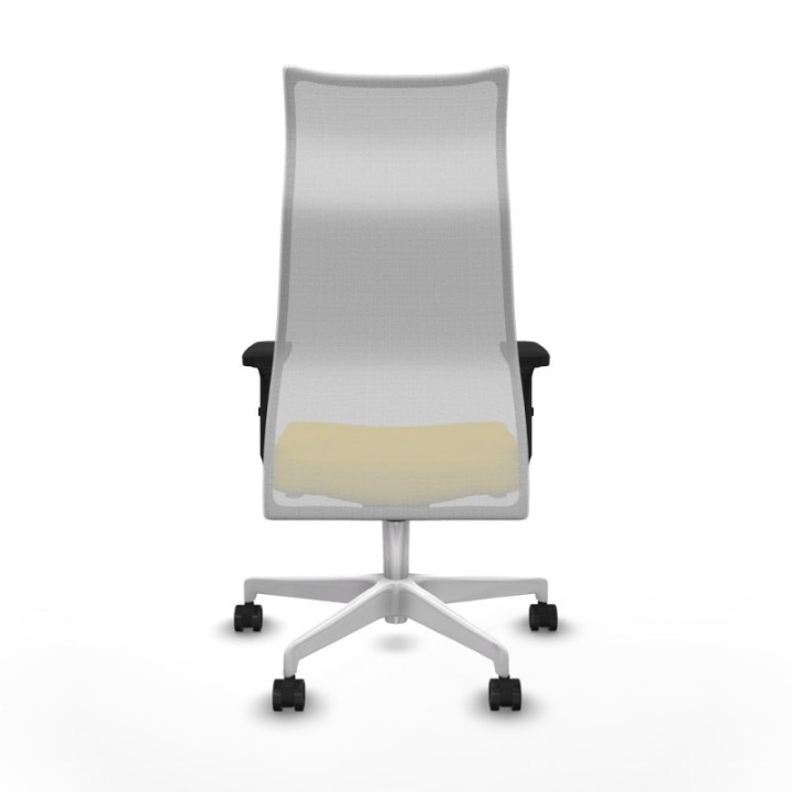 Albacete malla sincro malla blanca bali amarillo brazos 2D base blanca ruedas 65 mm nailon