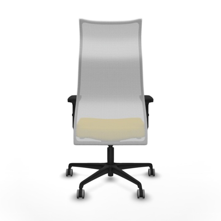 Albacete malla sincro malla blanca bali amarillo brazos 2D base nailon ruedas 65mm engomadas