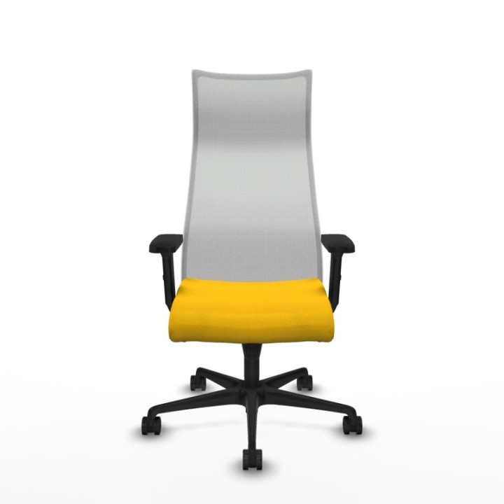 Albacete malla sincro malla blanca bali amarillo brazos 2D base nailon ruedas 65 mm nailon