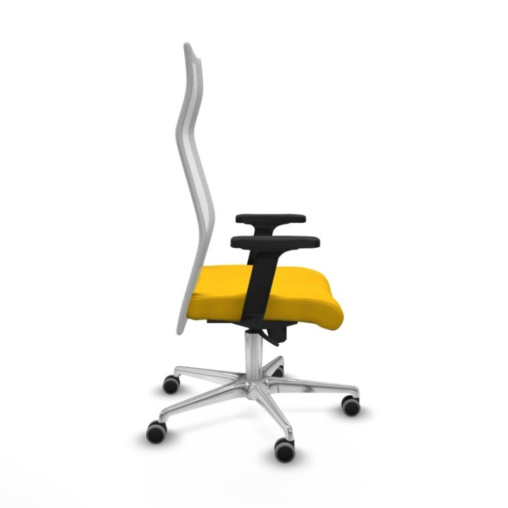 Albacete malla sincro malla blanca bali amarillo brazos 2D base aluminio ruedas 65mm engomadas