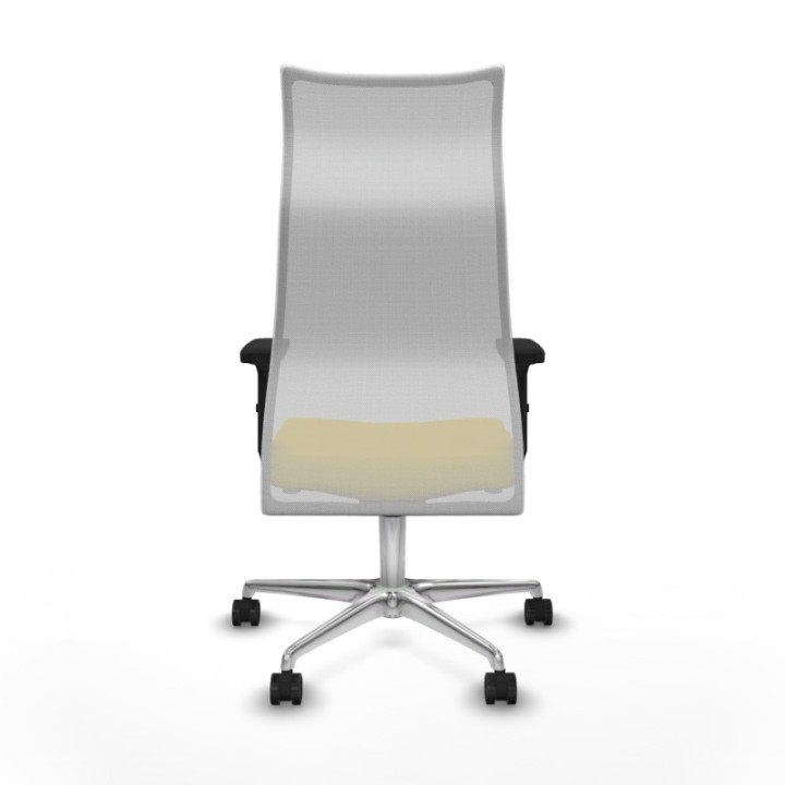 Albacete malla sincro malla blanca bali amarillo brazos 2D base aluminio ruedas 65 mm nailon