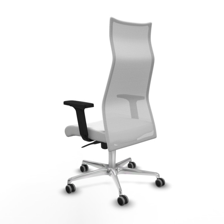 Albacete malla sincro malla blanca bali blanco brazos 2D base aluminio ruedas 65mm engomadas