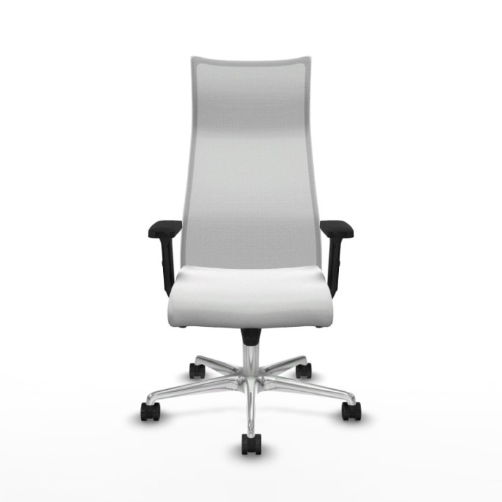 Albacete malla sincro malla blanca bali blanco brazos 2D base aluminio ruedas 65 mm nailon