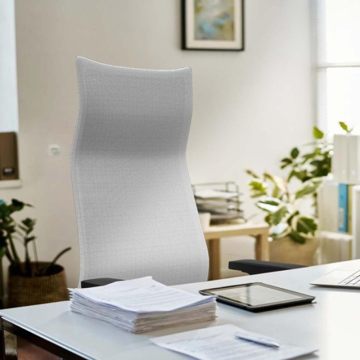 Albacete malla sincro malla blanca bali blanco brazos 2D base aluminio ruedas 65 mm nailon