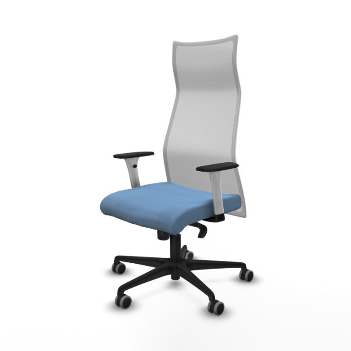 Albacete malla sincro malla blanca bali azul cielo brazos blancos base nailon ruedas 65mm engomadas