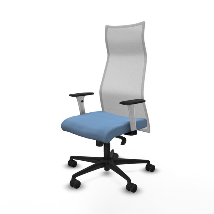 Albacete malla sincro malla blanca bali azul cielo brazos blancos base nailon ruedas 65 mm nailon