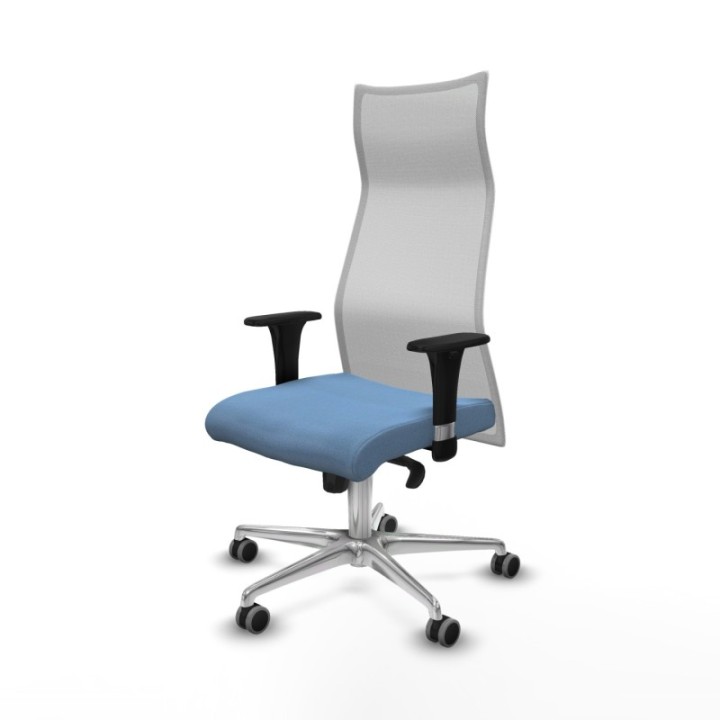 Albacete malla sincro malla blanca bali azul cielo brazos 1D base aluminio ruedas 65mm engomadas