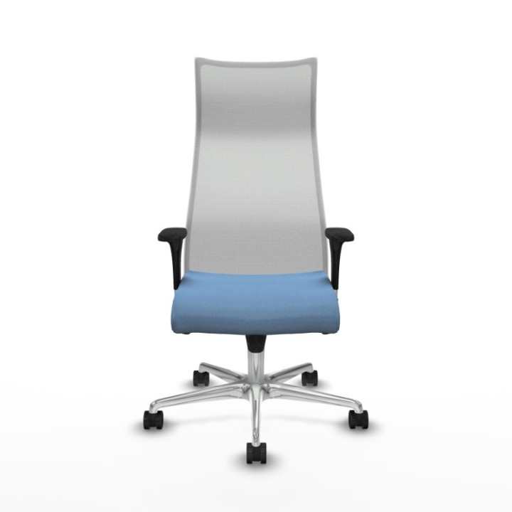 Albacete malla sincro malla blanca bali azul cielo brazos 1D base aluminio ruedas 65 mm nailon