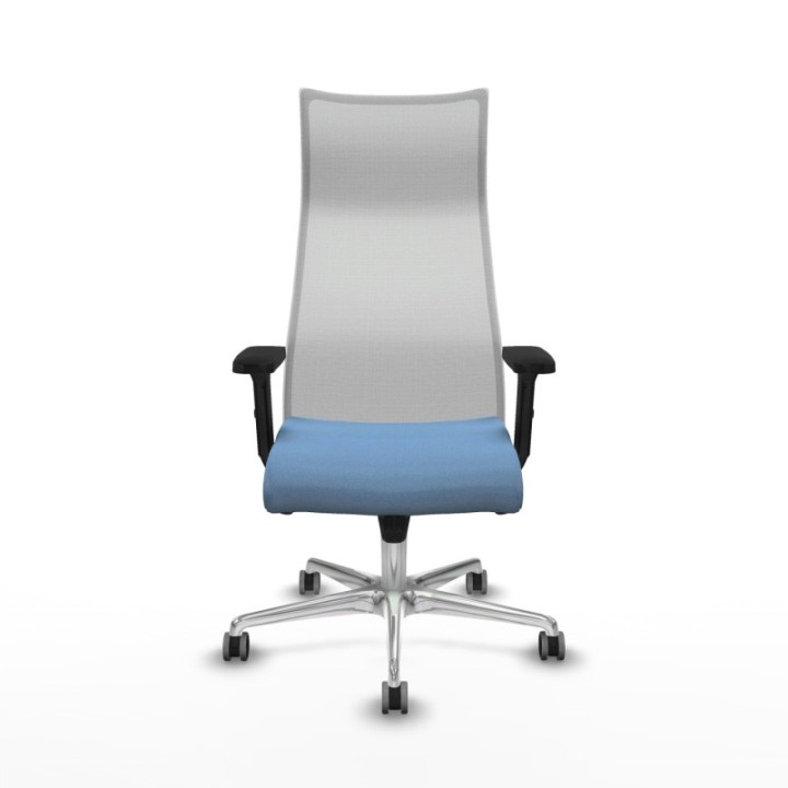 Albacete malla sincro malla blanca bali azul cielo brazos 2D base aluminio ruedas 65mm engomadas