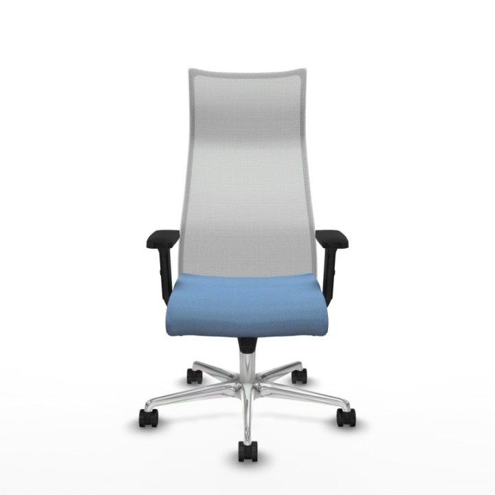 Albacete malla sincro malla blanca bali azul cielo brazos 2D base aluminio ruedas 65 mm nailon