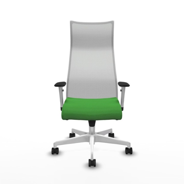 Albacete malla sincro malla blanca bali verde brazos blancos base blanca ruedas 65 mm nailon