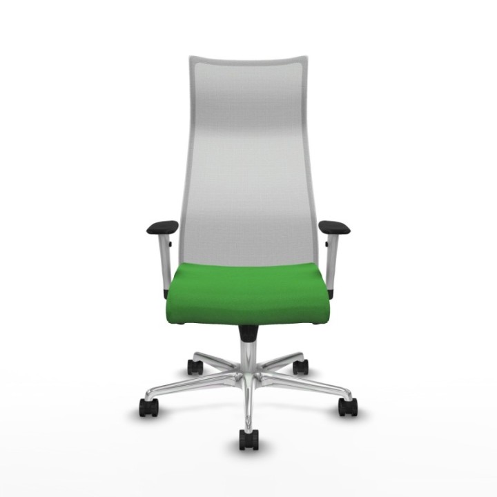 Albacete malla sincro malla blanca bali verde brazos blancos base aluminio ruedas 65 mm nailon