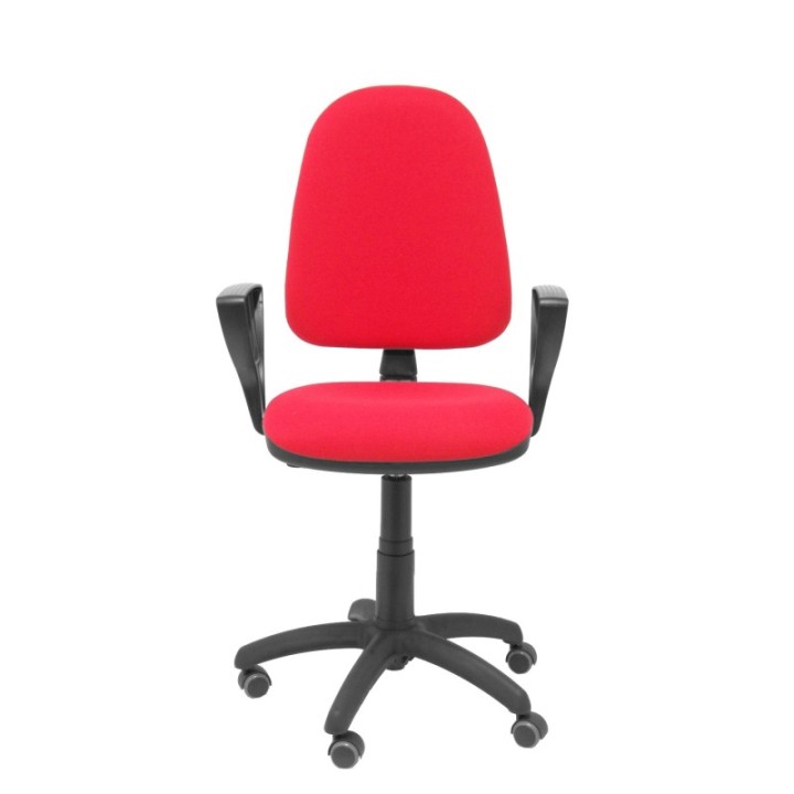 Silla Aýna bali rojo brazos fijos ruedas de parqué