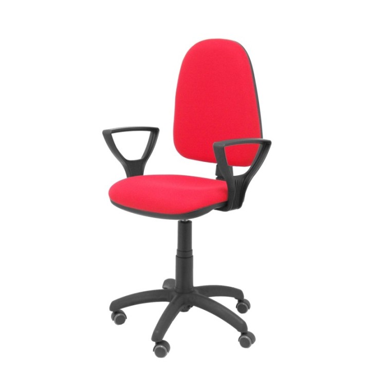 Silla Aýna bali rojo brazos fijos ruedas de parqué