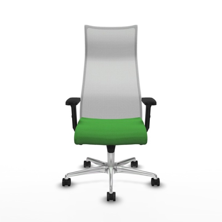 Albacete malla sincro malla blanca bali verde brazos 2D base aluminio ruedas 65 mm nailon