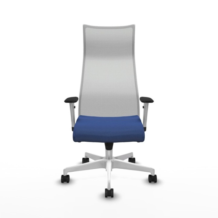 Albacete malla sincro malla blanca bali azul marino brazos blancos base blanca ruedas 65 mm nailon