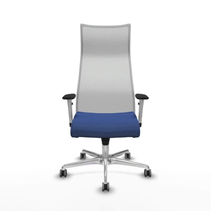 Albacete malla sincro malla blanca bali azul marino brazos blancos base aluminio ruedas 65mm engomadas