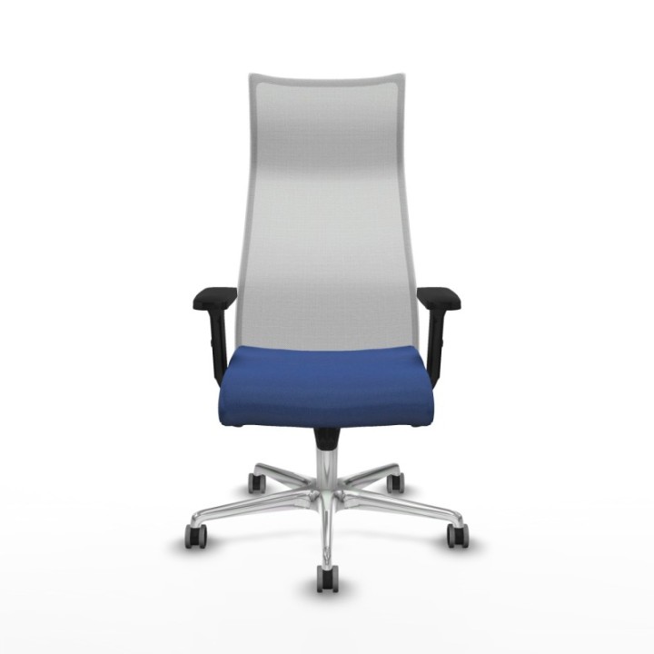 Albacete malla sincro malla blanca bali azul marino brazos 2D base aluminio ruedas 65mm engomadas