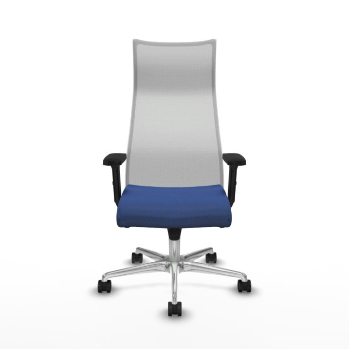 Albacete malla sincro malla blanca bali azul marino brazos 2D base aluminio ruedas 65 mm nailon