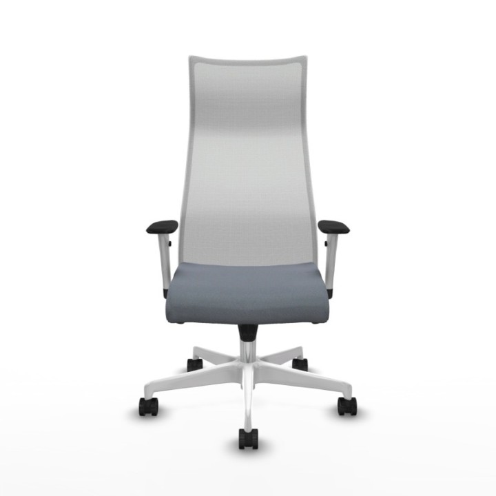 Albacete malla sincro malla blanca bali gris brazos blancos base blanca ruedas 65 mm nailon