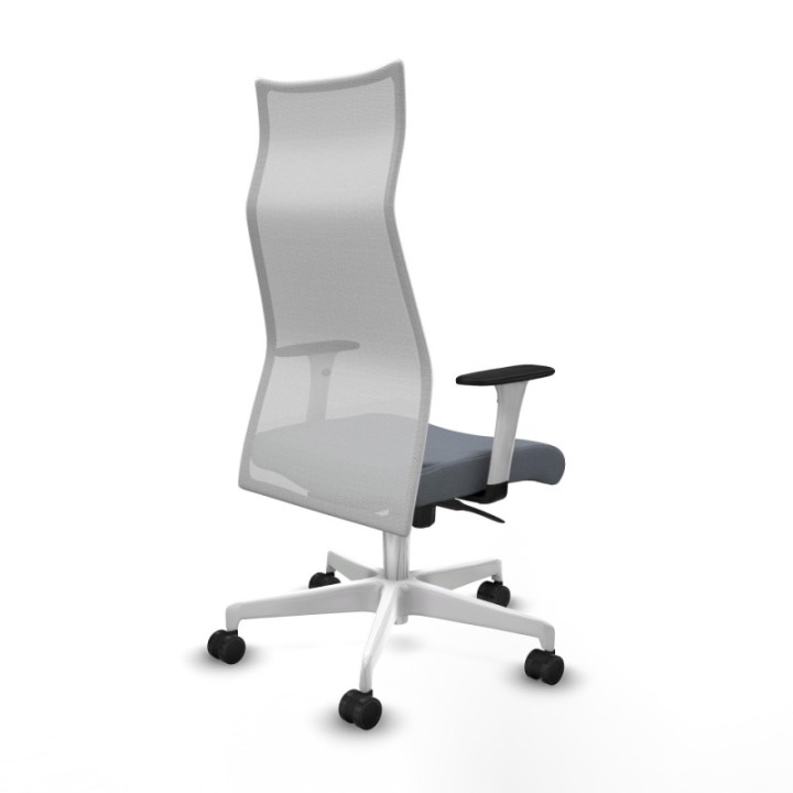 Albacete malla sincro malla blanca bali gris brazos blancos base blanca ruedas 65 mm nailon