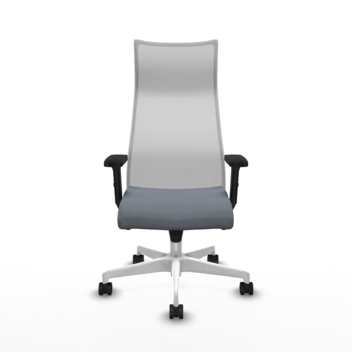 Albacete malla sincro malla blanca bali gris brazos 2D base blanca ruedas 65 mm nailon