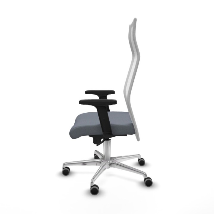 Albacete malla sincro malla blanca bali gris brazos 2D base aluminio ruedas 65mm engomadas