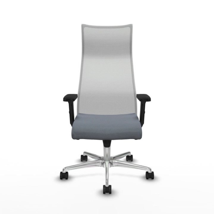 Albacete malla sincro malla blanca bali gris brazos 2D base aluminio ruedas 65 mm nailon