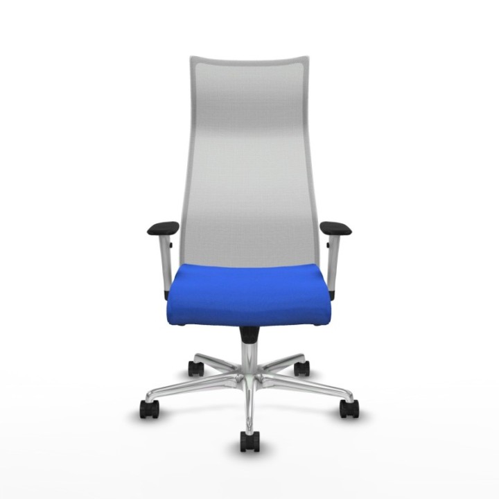 Albacete malla sincro malla blanca bali azul brazos blancos base aluminio ruedas 65 mm nailon