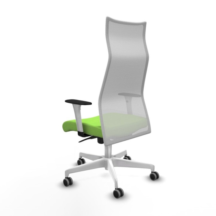 Albacete malla sincro malla blanca bali pistacho brazos blancos base blanca ruedas 65mm engomadas