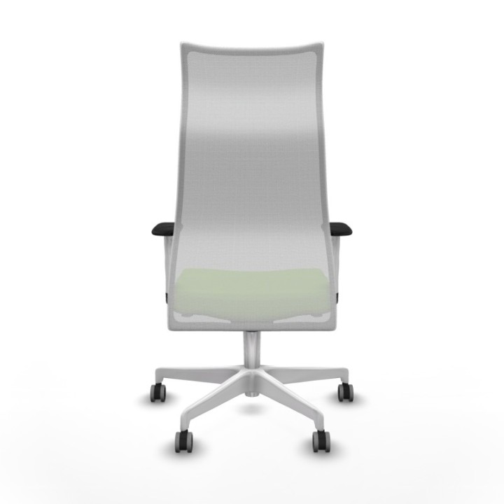 Albacete malla sincro malla blanca bali pistacho brazos blancos base blanca ruedas 65mm engomadas