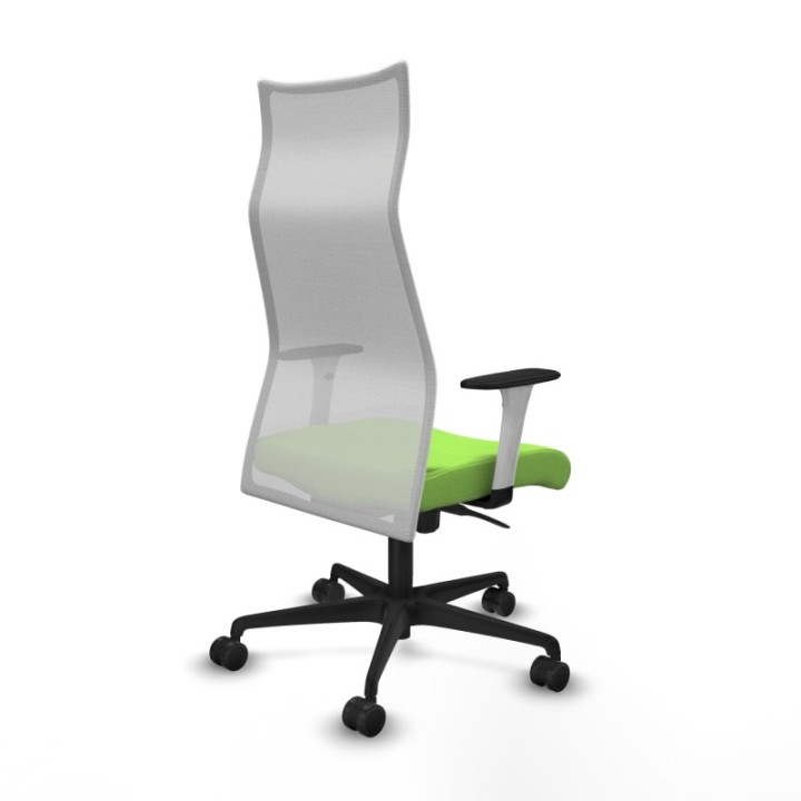 Albacete malla sincro malla blanca bali pistacho brazos blancos base nailon ruedas 65 mm nailon