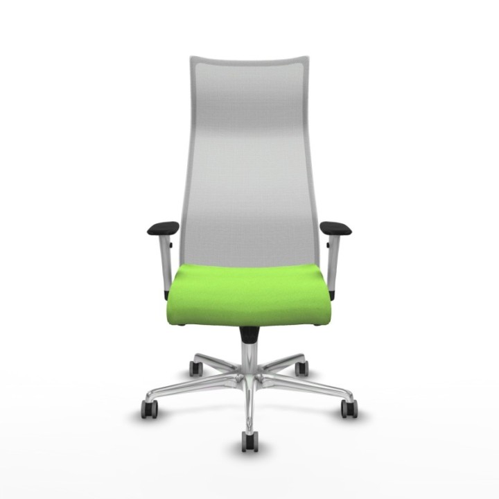 Albacete malla sincro malla blanca bali pistacho brazos blancos base aluminio ruedas 65mm engomadas